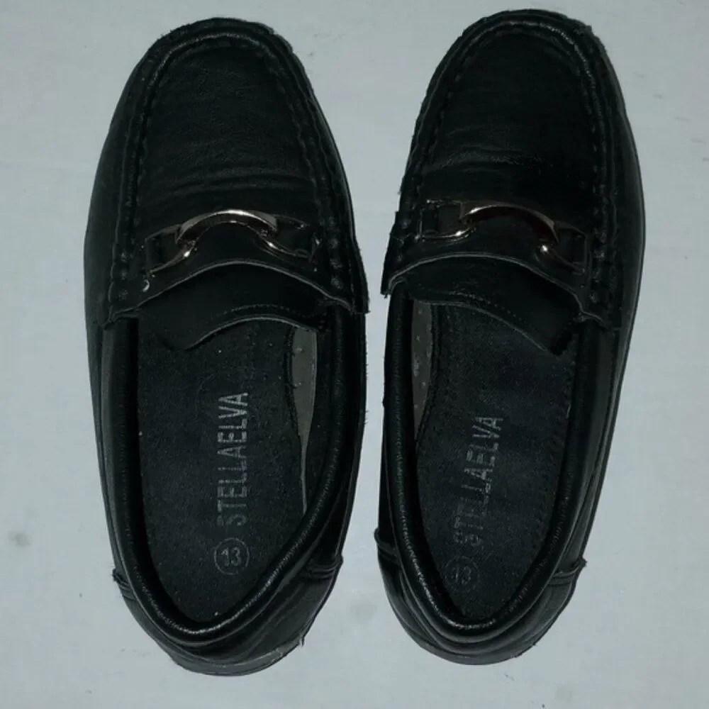 Stellaelva Boys Loafer Shoes Loafers Slip On Black Kids Youth Boy Size 13
